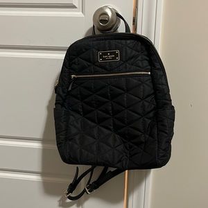 Kate Spade quilted black backpack